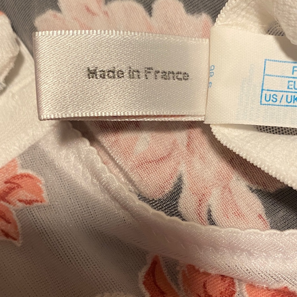 Vintage Rosy Floral Sheer Mesh Bodysuit | 34B NWT | Deadstock French Lingerie - Picture 6 of 16